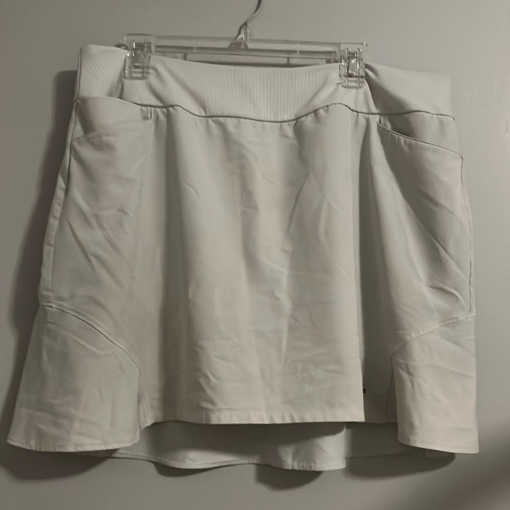 white adidas golf skirt